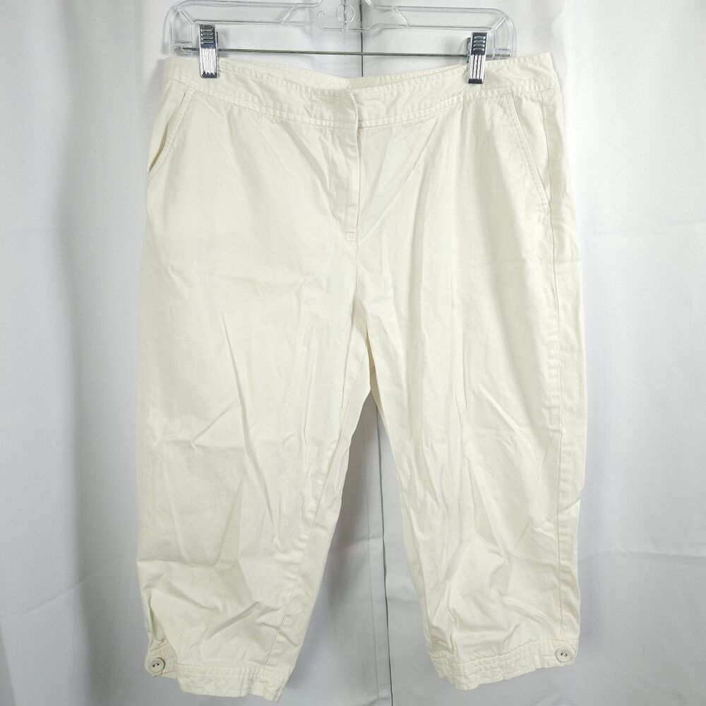 Talbots White Chino Capri Pants Women's‎ Petite 12P 34x18.5
